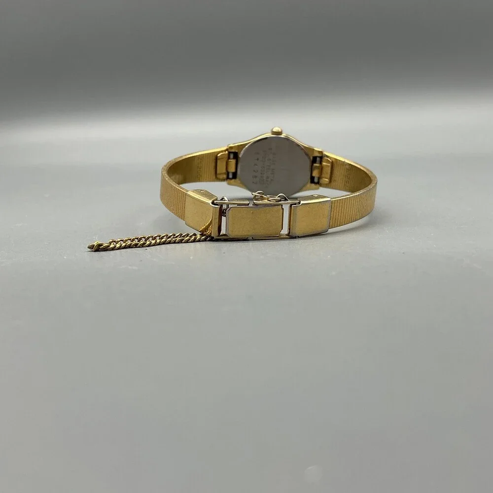 Vtg Seiko 2P20-5529 Womens Watch 16mm Champagne Dial Gold Tone New Battery 5.25